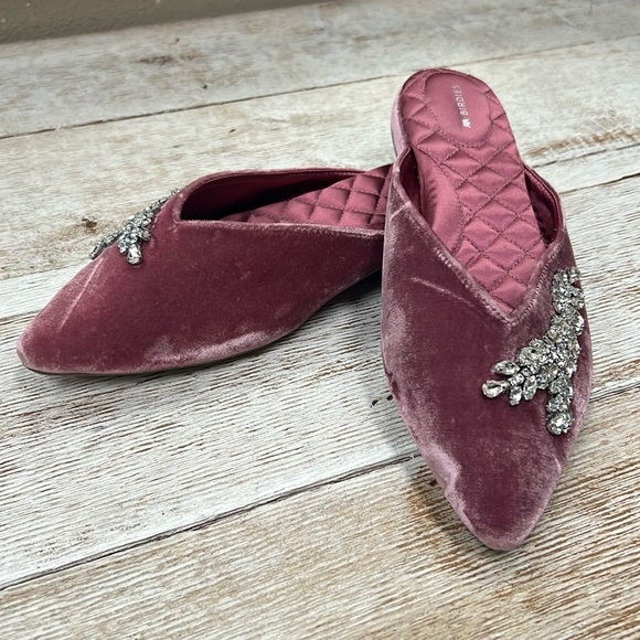 Birdies The Swan Velvet Slip On Shoes - Picture 2 of 9